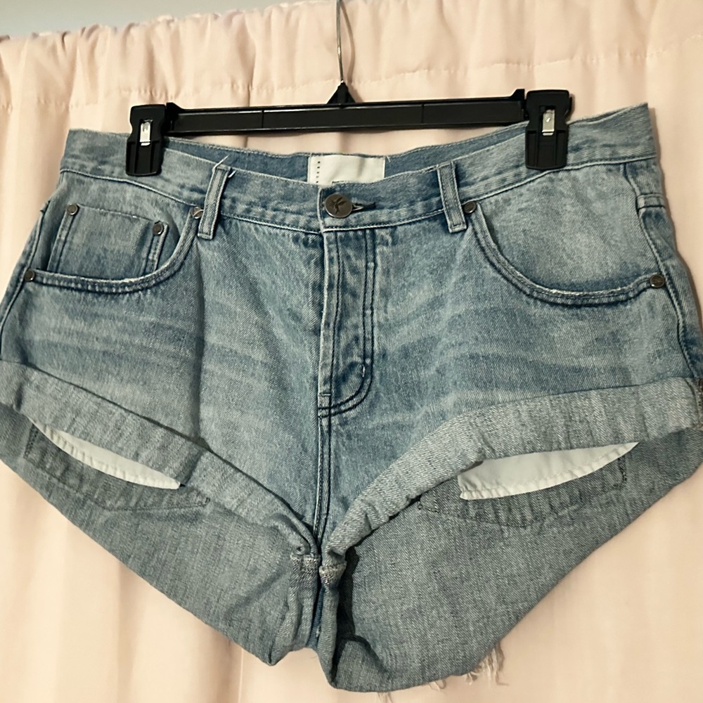 One Teaspoon Blue Denim Bandit Shorts Size 34